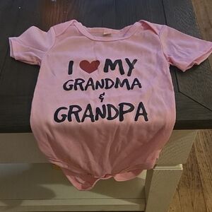 Charming Pink Baby Onesie Heartfelt Message for Grandparents, NWT
